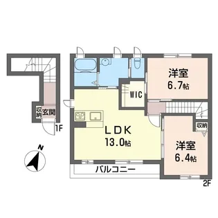 リヴェルテ・ボワ【2階】の間取り