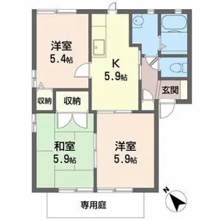 フォーレス佐土B【1階】の間取り