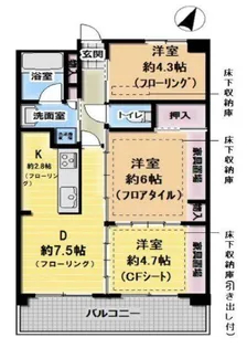 ルネス南林間【3階】の間取り