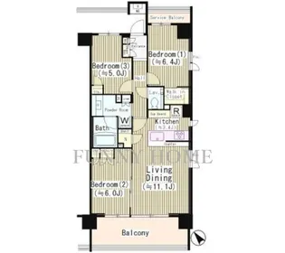 東京都世田谷区野沢4【マンション】の間取り