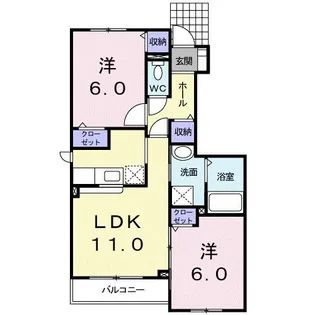 フォンテーヌVI【1階】の間取り