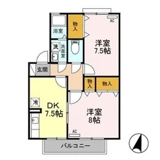 ロジャータウンB【2階】の間取り