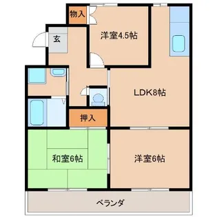 プチロワイヤルハイツ【2階】の間取り