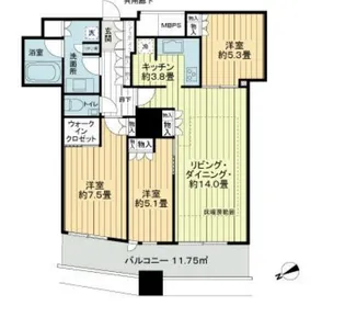 ザ・パークハウス西新宿タワー60【39階】の間取り