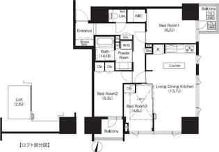 コンフォリア大宮【9階】の間取り