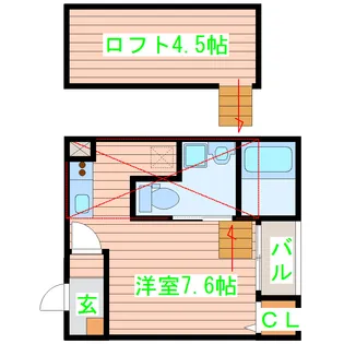 シエル若林【1階】の間取り