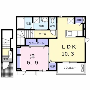 モーデ エイチ【2階】の間取り