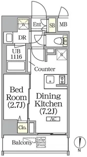 ボアビスタ上野御徒町【10階】の間取り