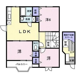 福岡県嘉穂郡桂川町大字寿命【アパート】の間取り