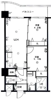 OMマンション東生駒【9階】の間取り