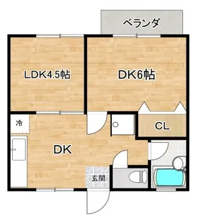 リバーコートA棟【2階】の間取り