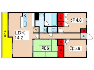 シャトー高石【1階】の間取り