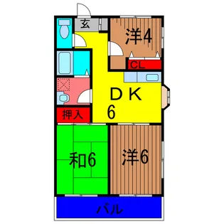 ラポールお花茶屋【5階】の間取り