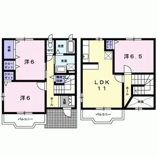 サニーハウスみなみA【1階】の間取り