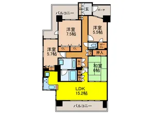 パークウエスト東京 G棟【11階】の間取り