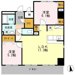 チャコールウッドステージ【5階】の間取り