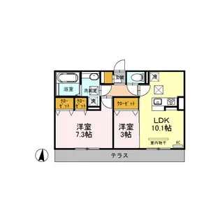 セキュレア須屋 H棟【1階】の間取り