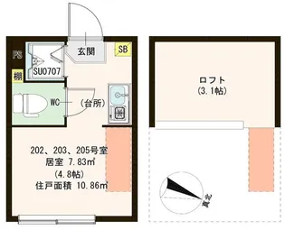 ハーモニーテラス平和台【2階】の間取り