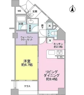 グリーンテラス世田谷【2階】の間取り