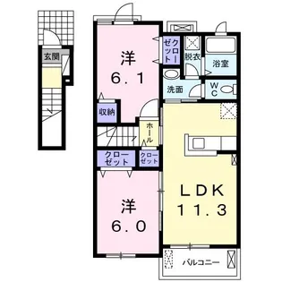 きりの木テラス【2階】の間取り