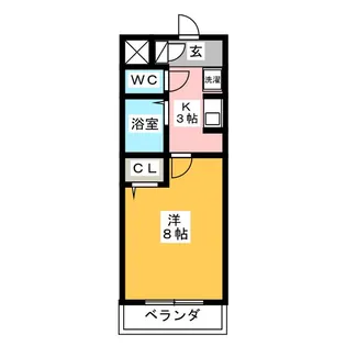 クレアール虹ヶ丘【2階】の間取り