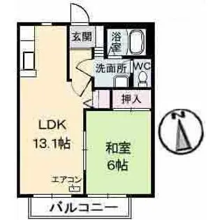 カサ・ディ・ボスコ B棟【1階】の間取り