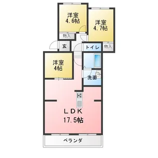 ベルシャトー新守山【2階】の間取り