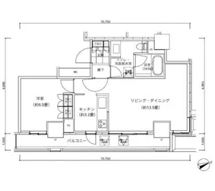 パークキューブ愛宕山タワー【17階】の間取り