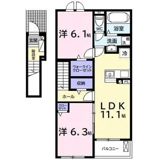 サン・デリアーナII【2階】の間取り