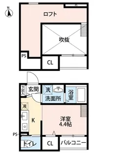 dormire箱崎【2階】の間取り