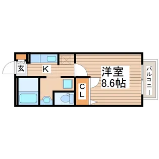 スプレンダー北仙台A【1階】の間取り