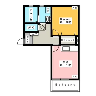 フラワーヒルズ新井【1階】の間取り