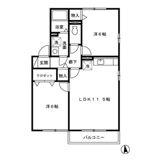 FYふるしろ B棟【2階】の間取り