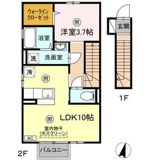 セレネティー B【2階】の間取り