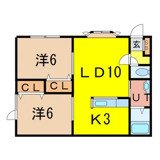 オーク錦町12B【2階】の間取り