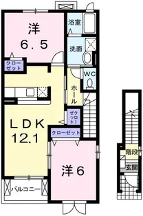ベルビューコート舞原I【2階】の間取り