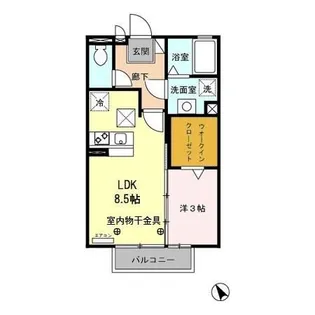 クレセール【1階】の間取り
