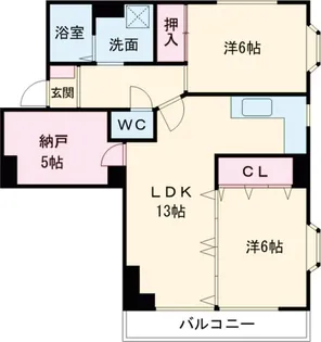 アルファーレジデンス簗瀬【6階】の間取り