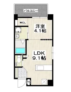 ウィル久茂地【8階】の間取り
