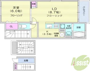 ブライト1【3階】の間取り