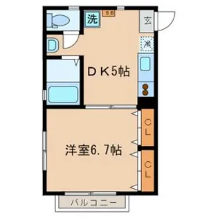 リバーハイツII【1階】の間取り