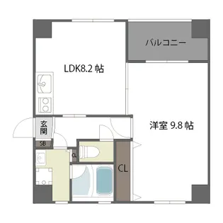 シャルムヒルズ南森町【3階】の間取り