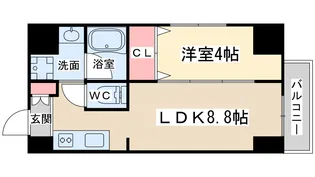 ヴェルレジデンス天満【9階】の間取り