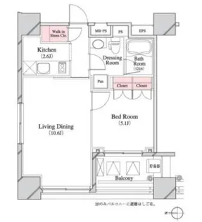 パークキューブ八丁堀【14階】の間取り