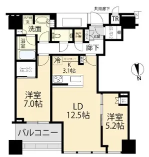 白金ザ スカイ東棟【24階】の間取り