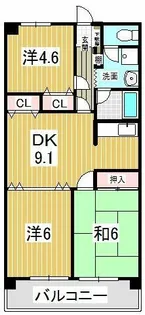清水山第2パークハイツ【5階】の間取り