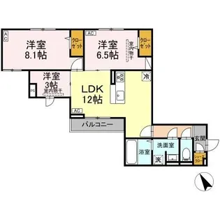 ドムスクレスト森野【2階】の間取り