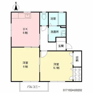 ウエスト・ヴィレッヂ D棟【2階】の間取り