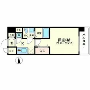 エスリード大阪シティグランツ【10階】の間取り