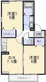 ル・ポミエB【2階】の間取り